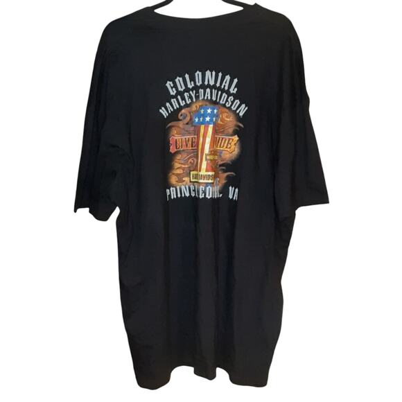 Colonial‎ Harley Davidson Eagle Prince George VA Black Graphic Size 3XL NWT - Picture 12 of 12
